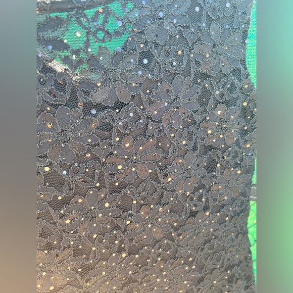 Connected Apparel Womens Sequins Black Lace Romantic Fit and Flare Dress 10 - Picture 9 of 13